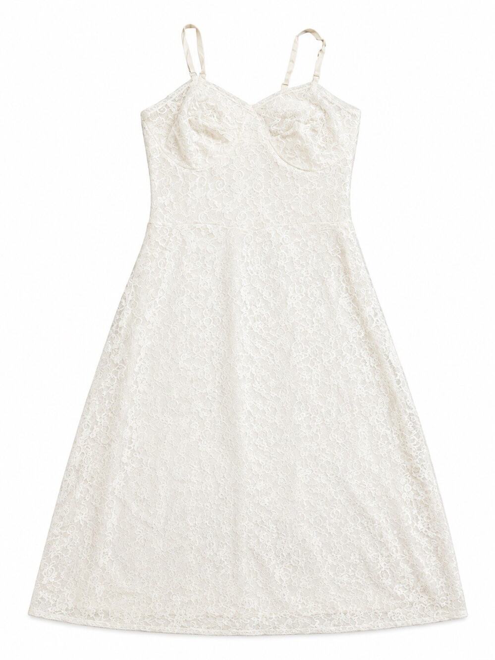 Vintage 60s Larod White Lace Nightgown zipper Small Made In USA